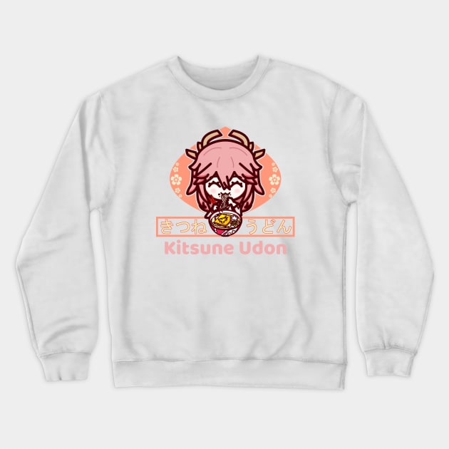 yae miko (kitsune udon) | (fan-art by smoomaru) Crewneck Sweatshirt by smoomaru